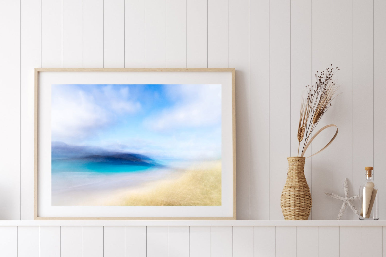 aqua blue landscape beach art balnakeil beach