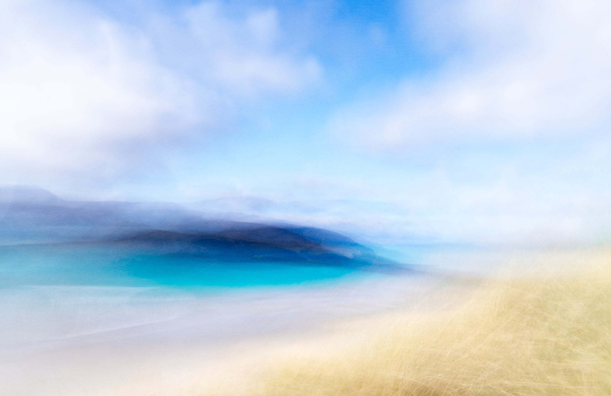 cobalt blue contemporary photo art scottish beach