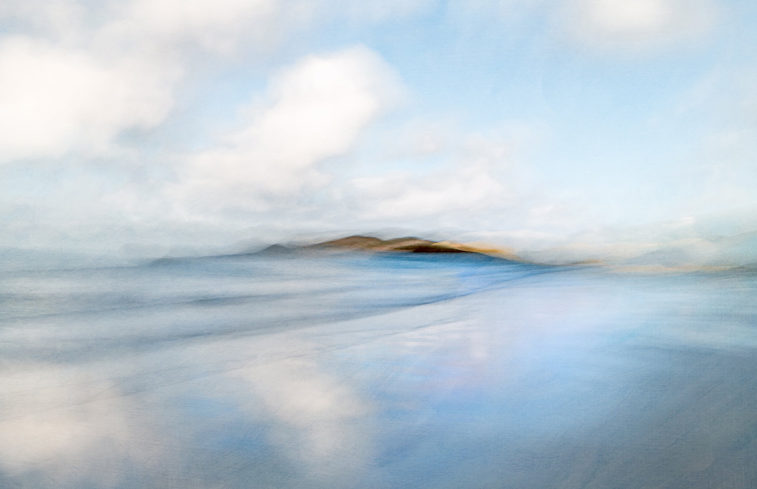 beautiful azure blues tranquil coastal art